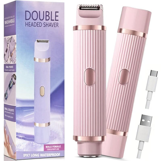 2-In-1 Women'S Electric Shaver - Wet & Dry Epilator for Eyebrows, Face, Legs & Underarms - Portable Bikini Trimmer - Rechargeable Cordless - Gentle & Effective Shave