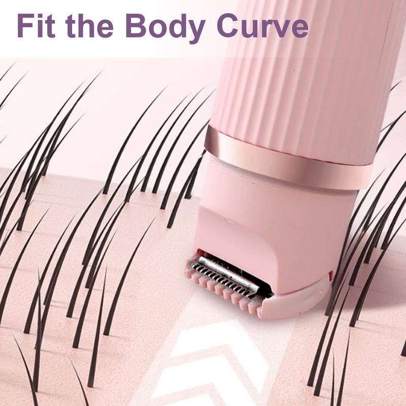 2-In-1 Women'S Electric Shaver - Wet & Dry Epilator for Eyebrows, Face, Legs & Underarms - Portable Bikini Trimmer - Rechargeable Cordless - Gentle & Effective Shave