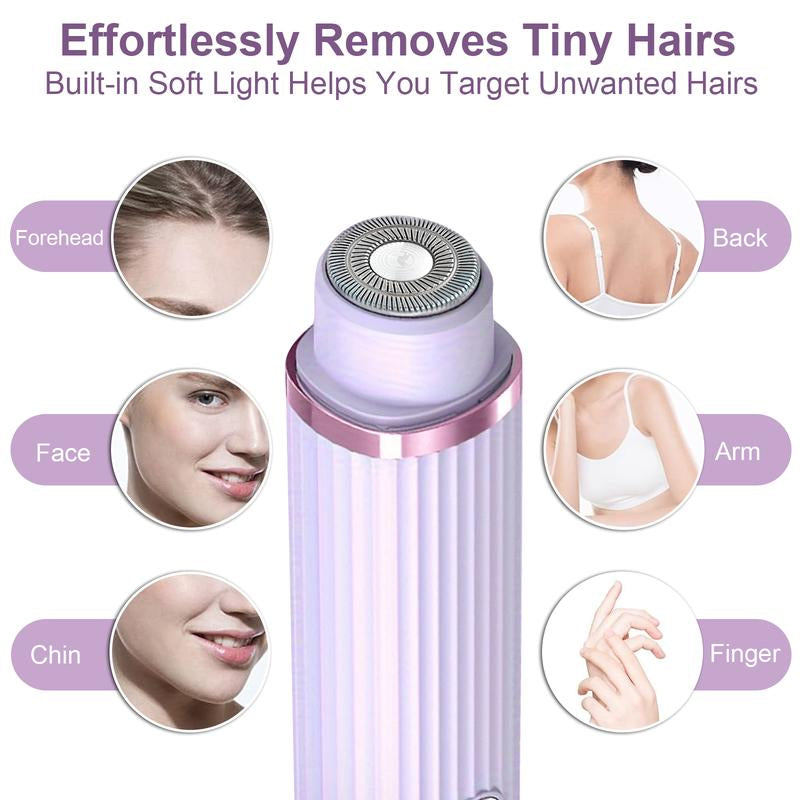 2-In-1 Women'S Electric Shaver - Wet & Dry Epilator for Eyebrows, Face, Legs & Underarms - Portable Bikini Trimmer - Rechargeable Cordless - Gentle & Effective Shave