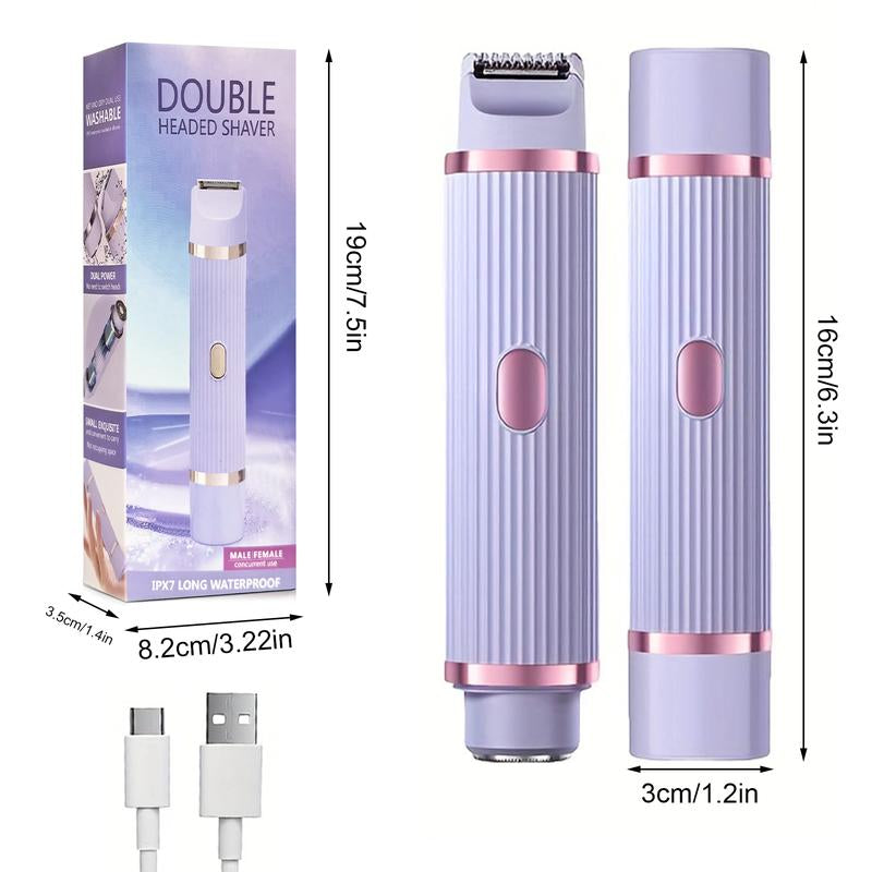 2-In-1 Women'S Electric Shaver - Wet & Dry Epilator for Eyebrows, Face, Legs & Underarms - Portable Bikini Trimmer - Rechargeable Cordless - Gentle & Effective Shave